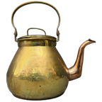 Grote Antieke Geel Koperen Ketel thumbnail 1