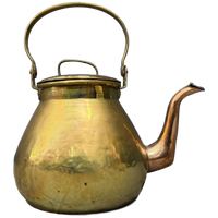 Grote Antieke Geel Koperen Ketel