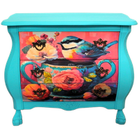 Blauw Buikkastje Met Vogel