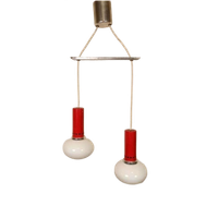Vintage Cascade Hanglamp Met 2 Glas En Metaal Lampen
