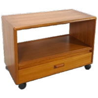 Deens Teak Design Dyrlund Kast Lp Tv Meubel Op Wielen