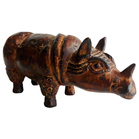 Vintage Bronzen Neushoorn Beeldje Brons 1