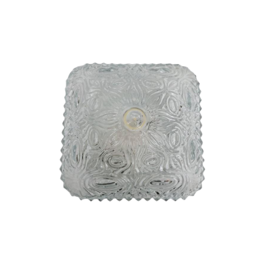 Vintage Plafondlamp Glas Vierkant 1