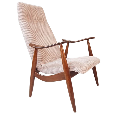 Vintage Louis Van Teeffelen For Webe Chair Licht Roze 1