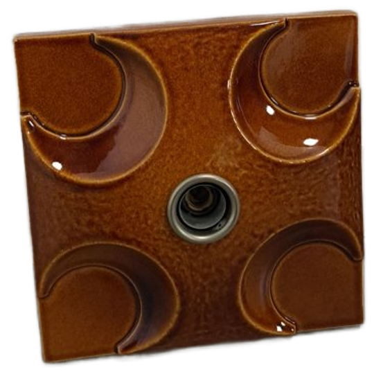 Bruine Space Age Keramieken Wandlamp, Nr. 2 1