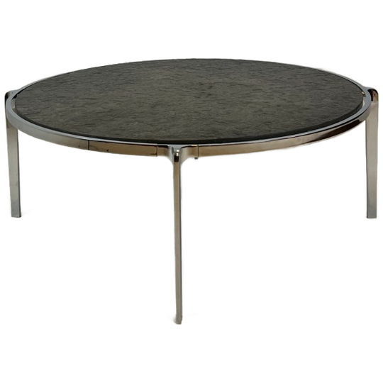 Vintage Round Coffee Table – Stone Top 1