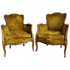 Set Van 2 Vintage Barok Eenzitten / Fauteuils / Clubzetels thumbnail 1
