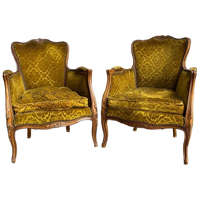 Set Van 2 Vintage Barok Eenzitten / Fauteuils / Clubzetels