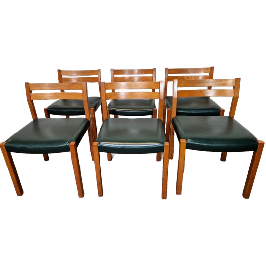6 X Model 401 Eetkamerstoelen Van Jorgen Henrik Moller, Dene 1