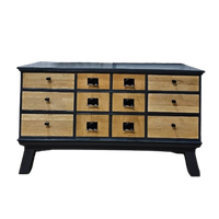 Stijlvol Grijs Massief Houten Dressoir Met 9 Lades