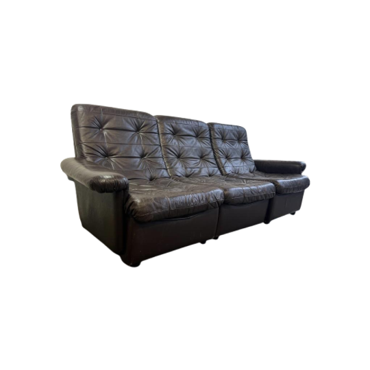 Vintage Bruine Modulaire Driezit / Zetel / Canapé 1
