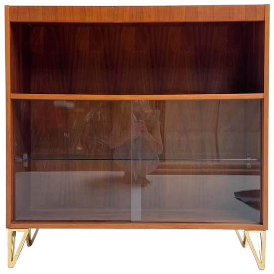 Deense Vitrinekast 101 Cm Hoog, 1970's 1