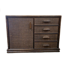 Vintage Dressoir Lowboard Sideboard Ladekast Bamboe Kast Boho Wandkast Dressoirtje