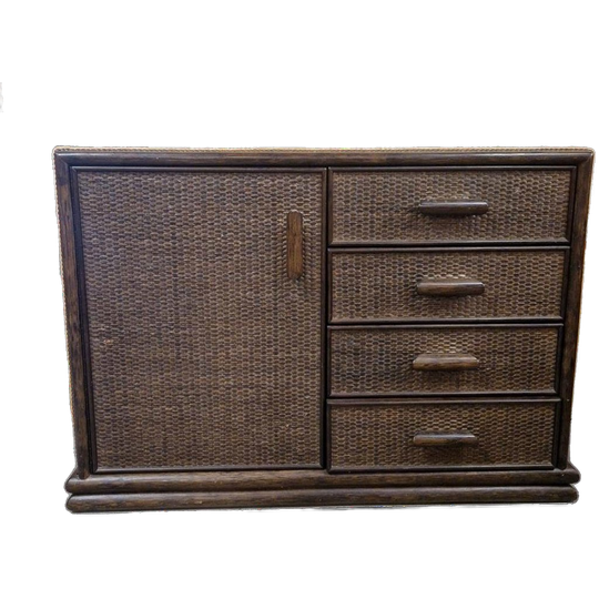 Vintage Dressoir Lowboard Sideboard Ladekast Bamboe Kast Boho Wandkast Dressoirtje 1