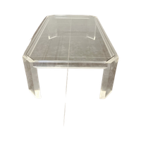 David Lange Lucite And Glass Coffee Table