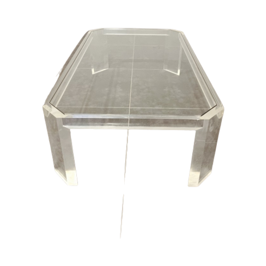 David Lange Lucite And Glass Coffee Table 1
