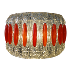 Vintage Clear And Red Pendant Lamp 1960S thumbnail 1