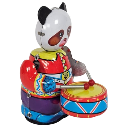 Vintage - Opwindbeer - Drummer - Blik - China - 3e Kwart 20e Eeuw 1
