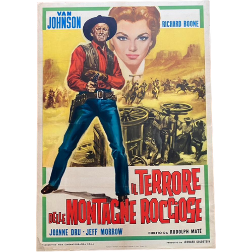 Grote Vintage Filmposter Cowboy Western Uit 1962 In Lijst