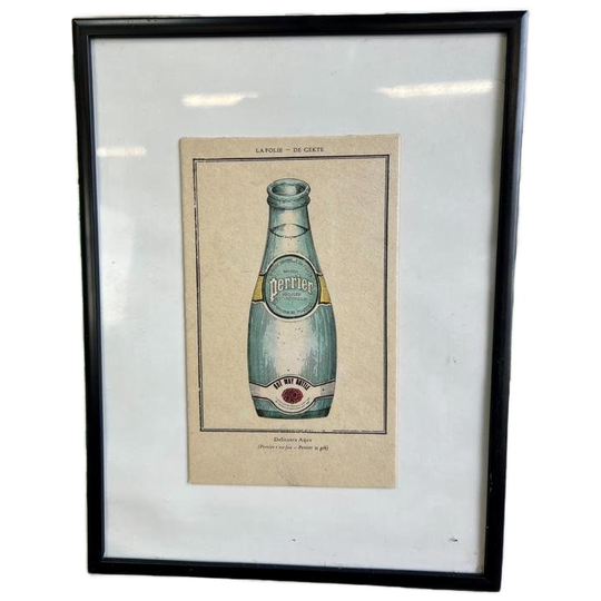 Vintage Kartonnen Kaart / Poster Perrier 1