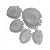 Vintage Glazen Vissen Schalen Set, Arcoroc France