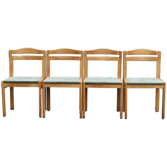 4 Musterring Massief Eikenhouten Stoelen, 1970 1