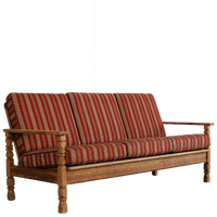 Brutalist Bank | Vintage Sofa | Jaren 60 | Eiken