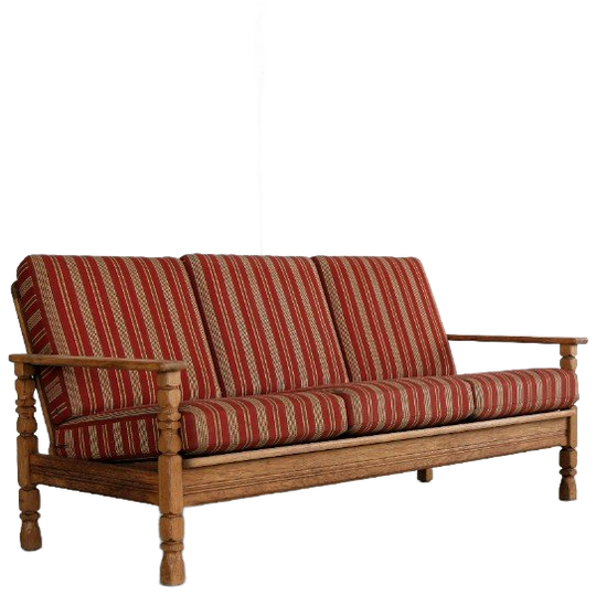 Brutalist Bank | Vintage Sofa | Jaren 60 | Eiken 1