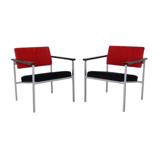 2x Minimalistische Fauteuil Compact Model, 1960s 1