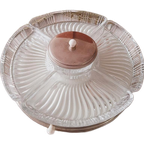 Vintage Draaiplateau Snackschaal Glas Chroom thumbnail 1