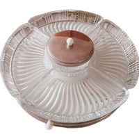 Vintage Draaiplateau Snackschaal Glas Chroom