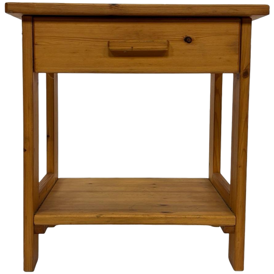 Vintage Pinewood Grenen Nachtkastje Compact Design 1