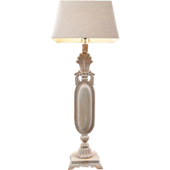 Zeer Decoratieve Grote Houten Vloerlamp Of Tafellamp