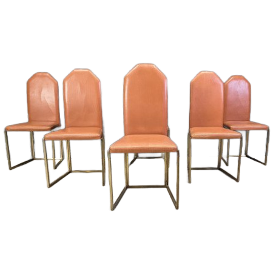 Vintage Brass Dining Chairs By Belgo Chrom, 1970s 1