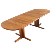 Vintage Danish Oval Extendable Dining Table Solid Teak 1960s