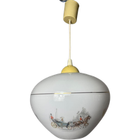 Opaalglazen Vintage Hanglamp Paarden