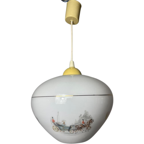 Opaalglazen Vintage Hanglamp Paarden