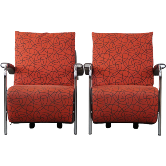 Set Van 2 Mooie En Comfortabele Leolux Design Fauteuils/armchairs Model Scylla Met Extra Rugkusse 1