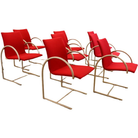 Vintage Set 8 Metaform Cirkel Eetkamerstoelen Stoelen 1