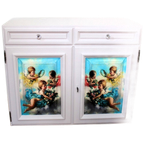 Zachtroze Brocante Kast “engeltjes” thumbnail 1