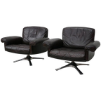 Vintage De Sede Ds-31 Draai Fauteuil In Bruin Leer thumbnail 1