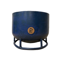 Industriele Bloempot Groot Blauw Patina Bovenkant