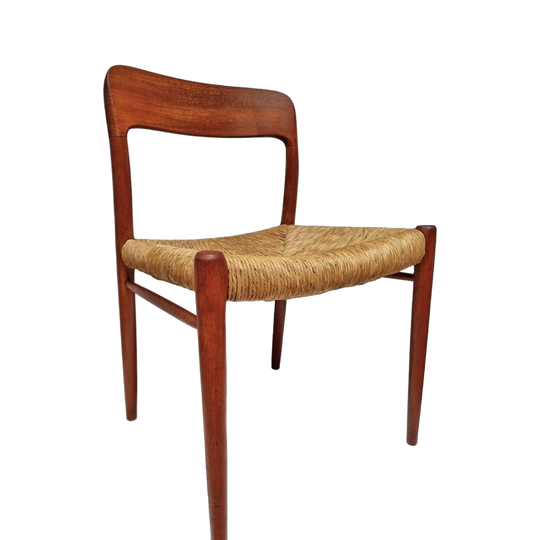 Stoel Model 75 Van Niels Moller Met Rieten Zitting, 1960s 1