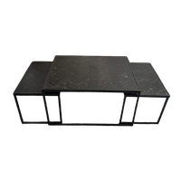 Salontafel Blackster Visgraat Teakhout & Metaal