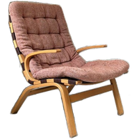 Vintage Houten Kleppe Fauteuil Uit Denemarken