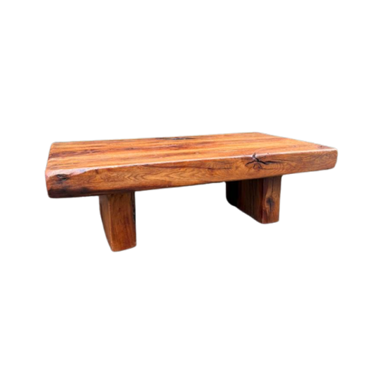 Brutalistische Wabi-sabi Massief Eiken Salontafel 1