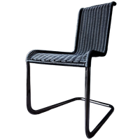 Set Of 4 Tecta D20 Cantilever Chairs – Black Wicker & Pearl Chrome