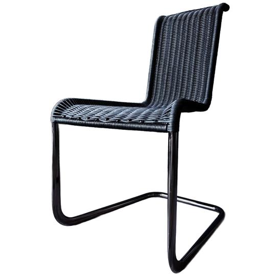 Set Of 4 Tecta D20 Cantilever Chairs – Black Wicker & Pearl Chrome 1