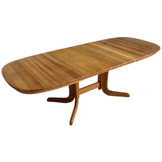 Vintage Deense Ovalen Uitschuifbare Eettafel 1