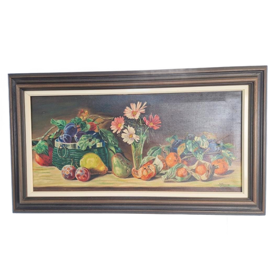 Vintage Schilderij J. Gooris Tafel Van Overvloed Doek Lijst 1